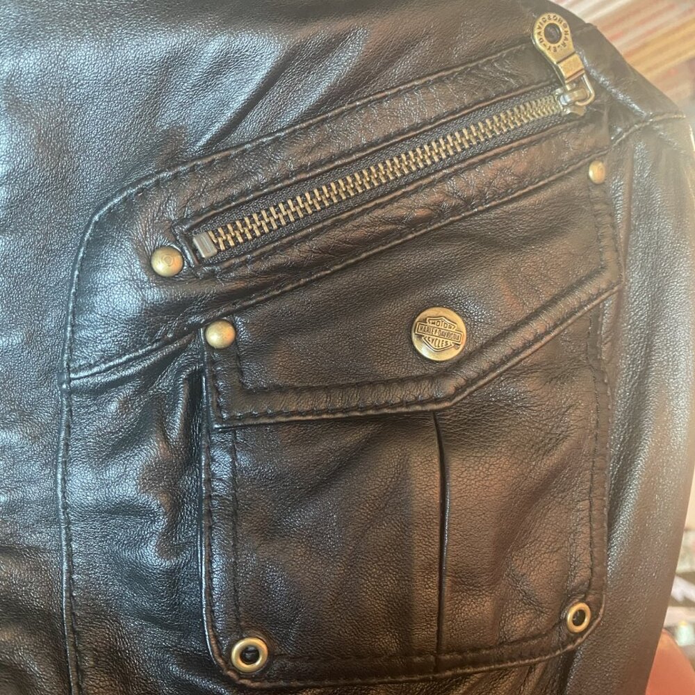 Harley Davidson Genuine Leather Vest Women Medium - Picture 7 of 11